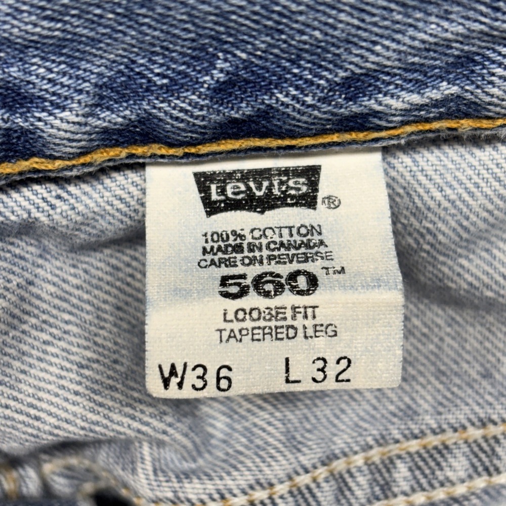 Vintage Levi's Men's 560 Loose Fit Tapered‎ Leg 90s Y2K Canada Size W36 L32 - Picture 13 of 14